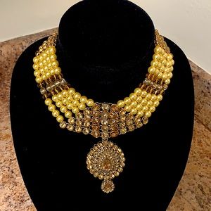 Rajwadi Choker Necklace, Earrings & Tikka set